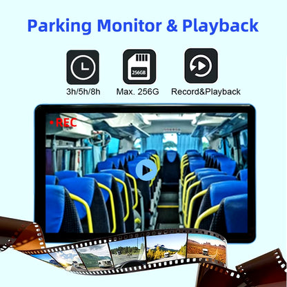 10.1 Inch Touch Screen Car/Rv/Bus/Truck AHD Monitor System 1080P Vehicle DVR Camera HD Night Vision Reversing Parking Recorder