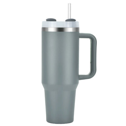 40Oz Tumbler Thermos Bottle Stainless Steel Insulation Coffee Cup with Handle and Straw Portable Kettle Travel Car Ice Cup