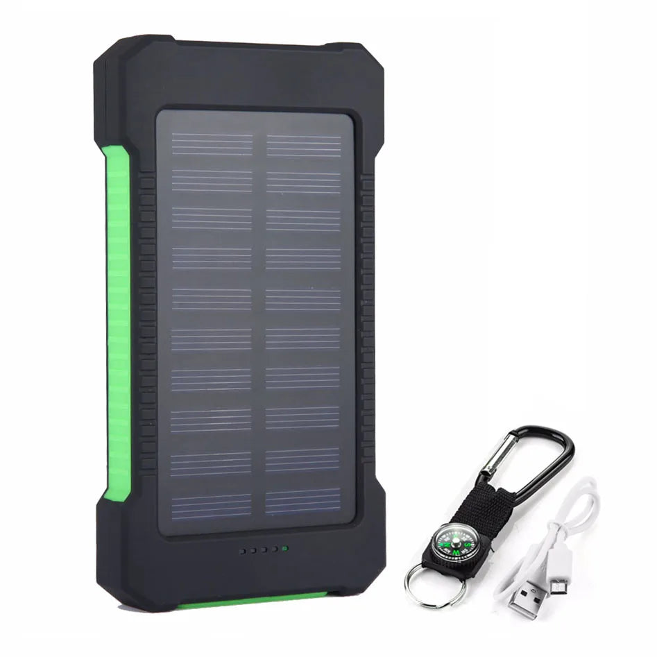 20000Mah Top Solar Power Bank Waterproof Emergency Charger External Battery Powerbank for Xiaomi MI Iphone Samsung LED SOS Light