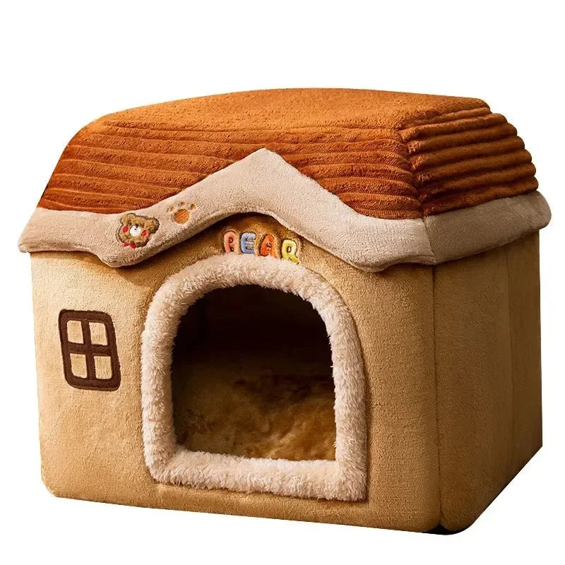 Foldable Cat House Outdoor Waterproof Pet House for Small Dogs Kitten Puppy Cave Nest with Pets Pad Dog Cat Bed Tent Supplies