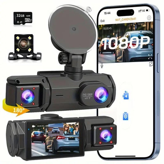 Car Dashcam Car Accessories for Men, 1 Set Car DVR with 32GB Memory Card, HD Car DVR, Car Interior Accessories, Dashcam for Car, Video Surveillance for Car, Vehicle DVR, Auto DVR, Truck DVR, SUV DVR