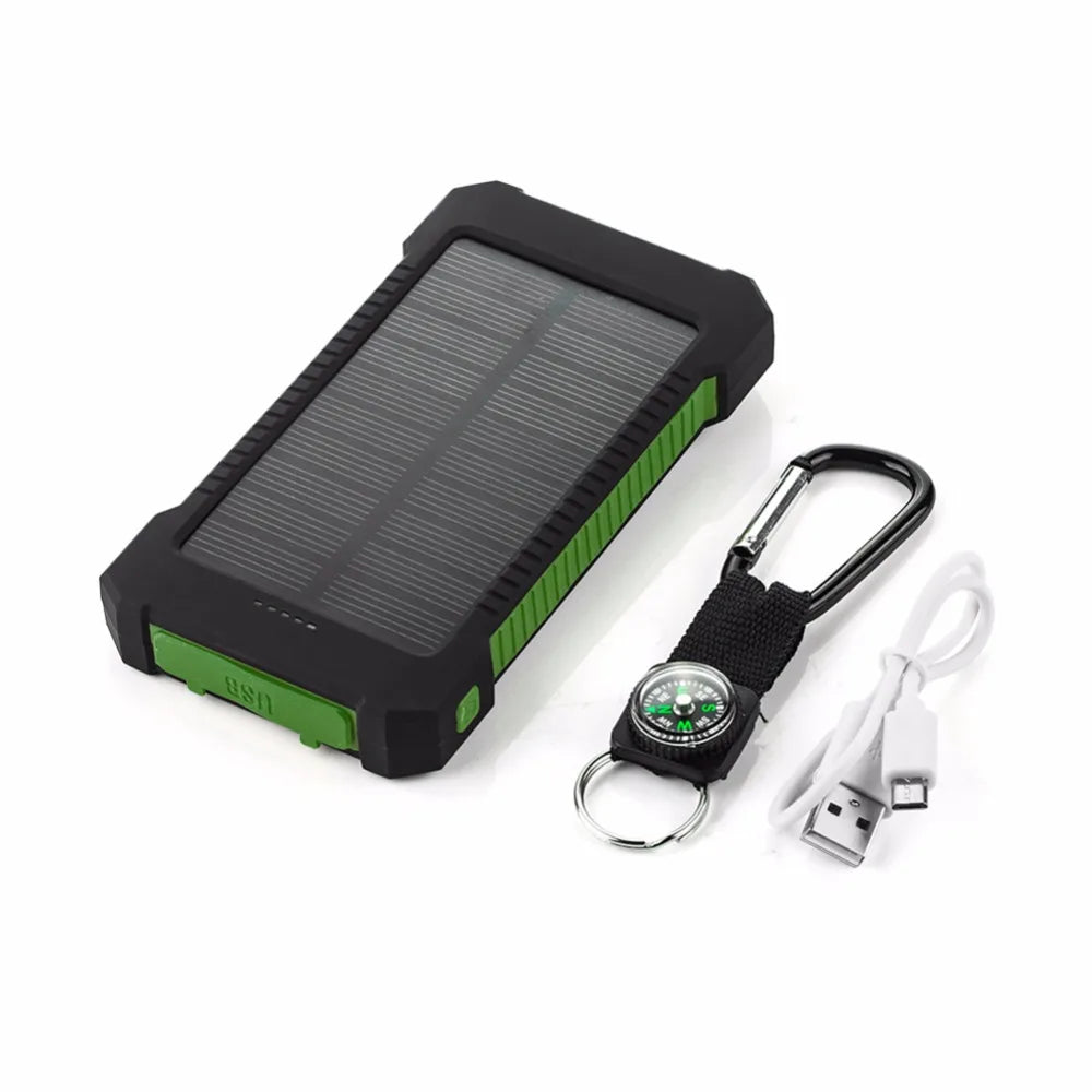 20000Mah Top Solar Power Bank Waterproof Emergency Charger External Battery Powerbank for Xiaomi MI Iphone Samsung LED SOS Light