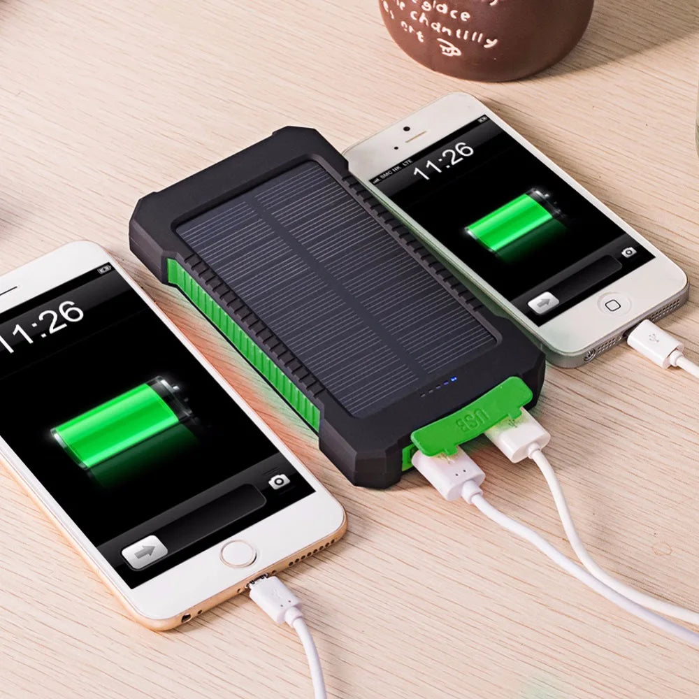 20000Mah Top Solar Power Bank Waterproof Emergency Charger External Battery Powerbank for Xiaomi MI Iphone Samsung LED SOS Light